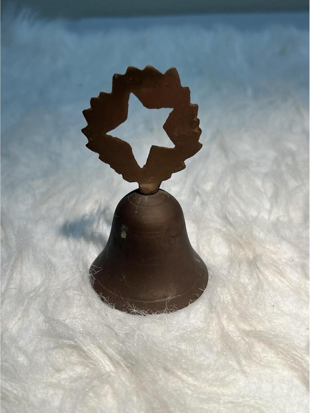 vintage brass bell, star shape on handle